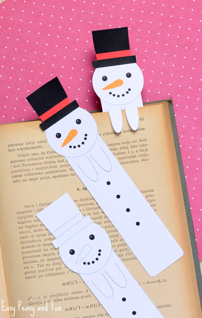 Printable Snowman Bookmarks Easy Peasy and Fun