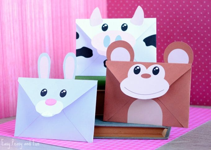Printable Silly Animals Envelopes - Easy Peasy and Fun
