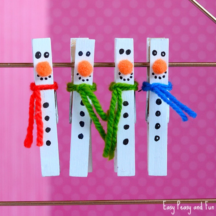 Clothespin Snowman Craft