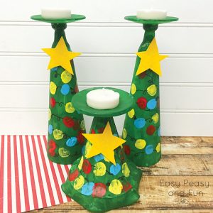 Kid made Christmas candle holders