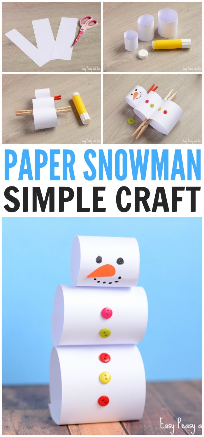 Make this Simple Paper Snowman Craft for Kids