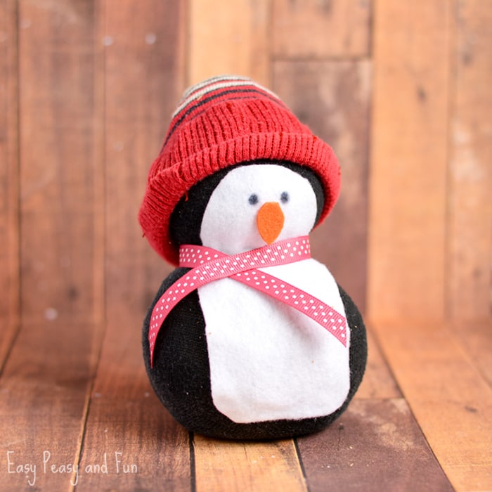 No-Sew Sock Penguin Craft for Kids
