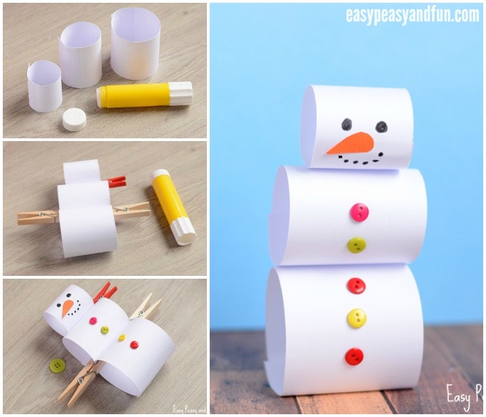 Simple and Cute Paper Snowman Craft