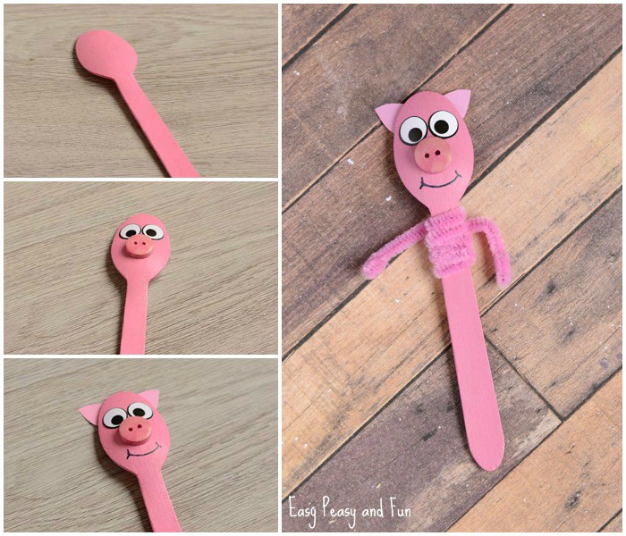 Easy Wooden Spoon Pig Craft