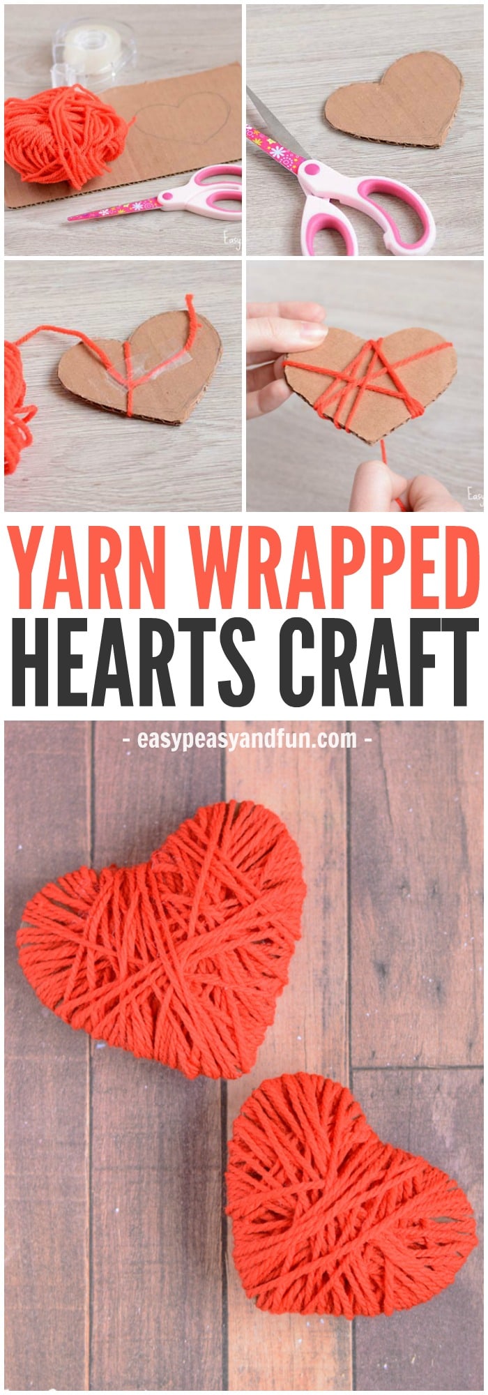 Lovely Yarn Wrapped Hearts