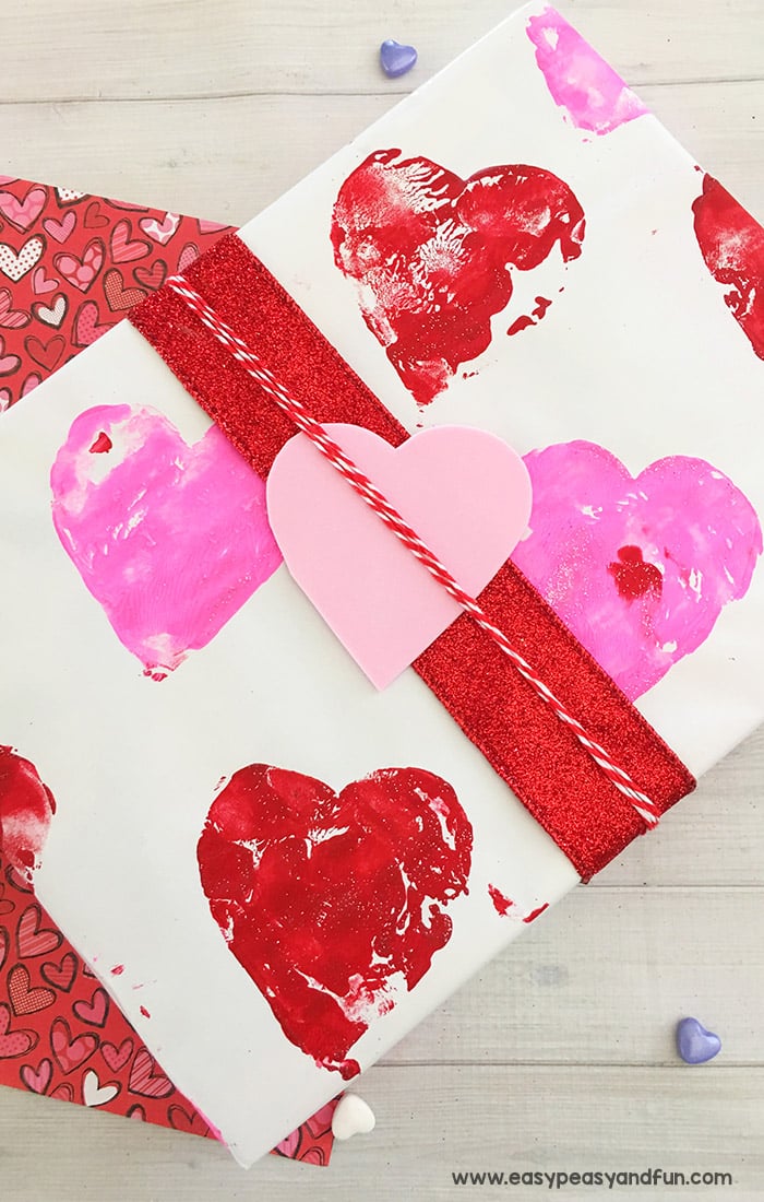 Valentine's Day Wrapping Paper-Children's Valentine's Day Craft Idea