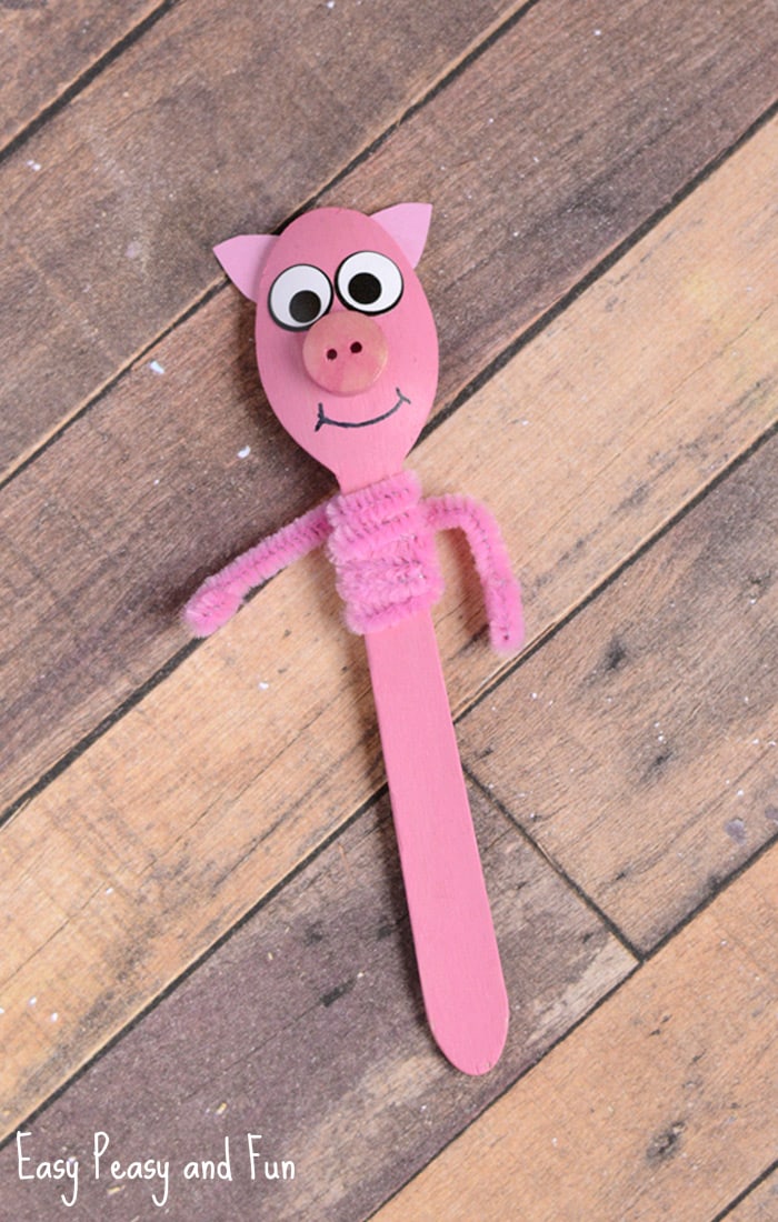 Wooden Spoon Pig Craft