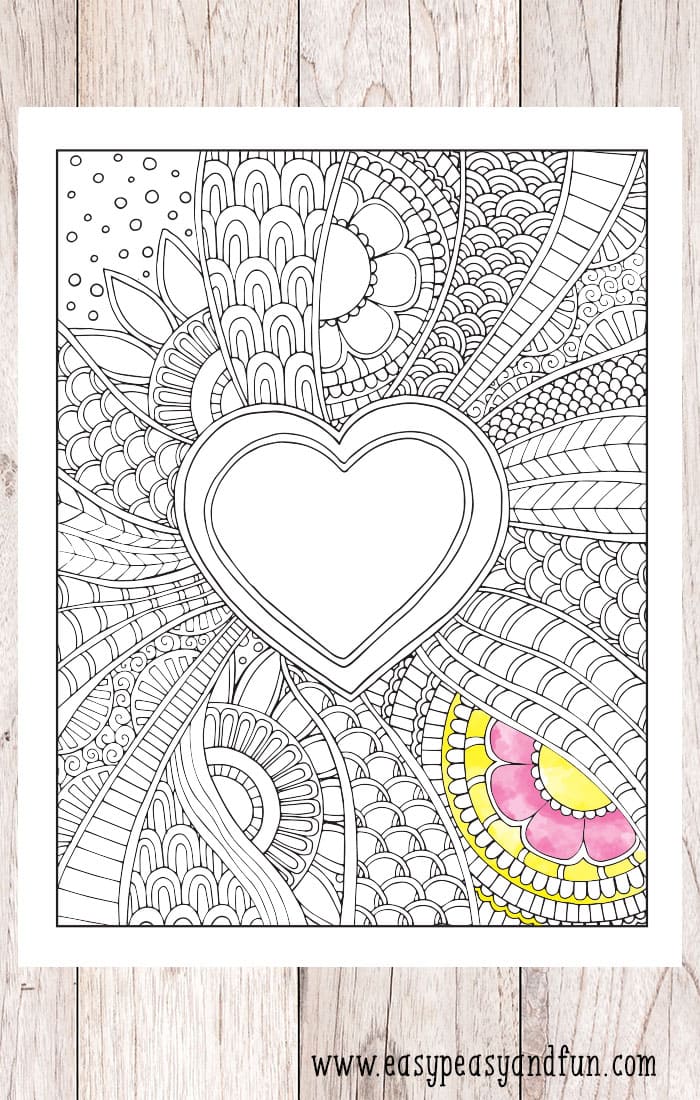 Doodle Heart Coloring Page