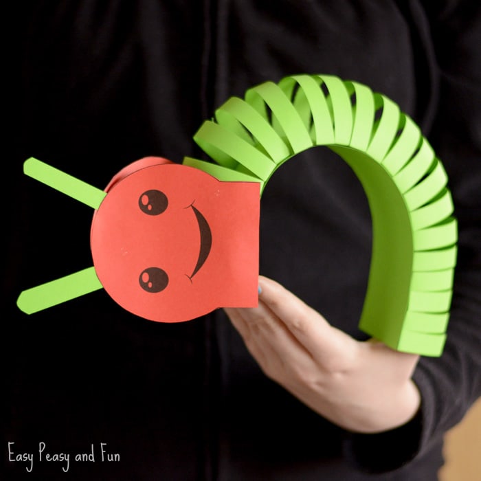 Cute 3D paper caterpillar crafts