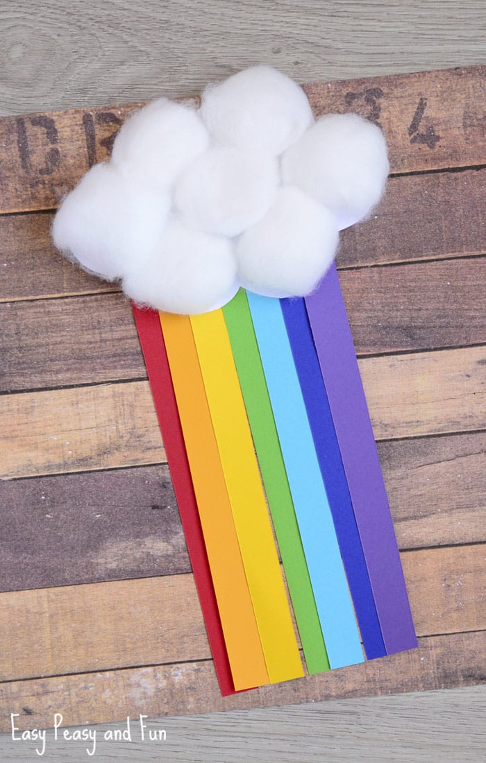 Easy Cotton Ball Rainbow Craft for Kids