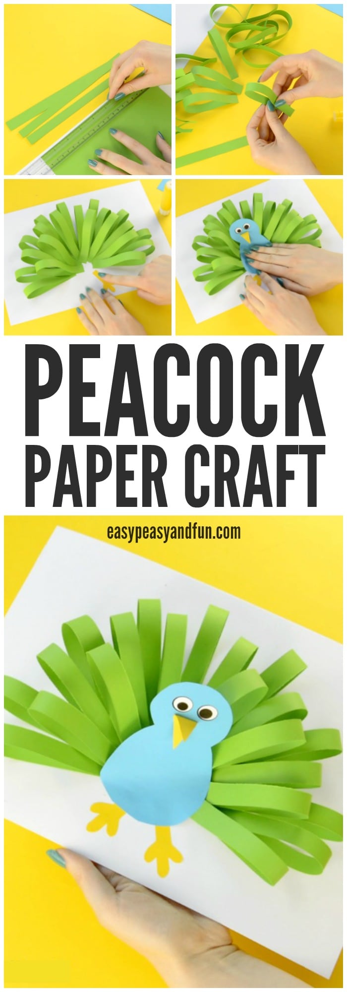 Cute children's paper peacock craft