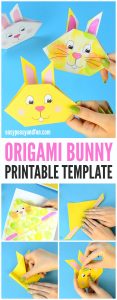 Origami Bunny Tutorial With Printable Template - Easy Peasy and Fun