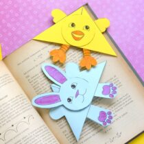 Easter Corner Bookmarks – Bunny And Chick Template
