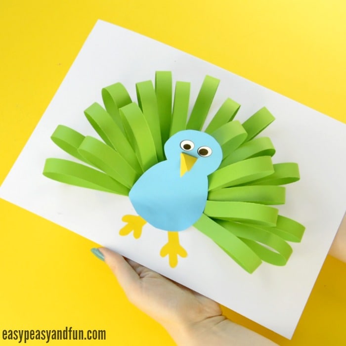 Children's paper peacock craft