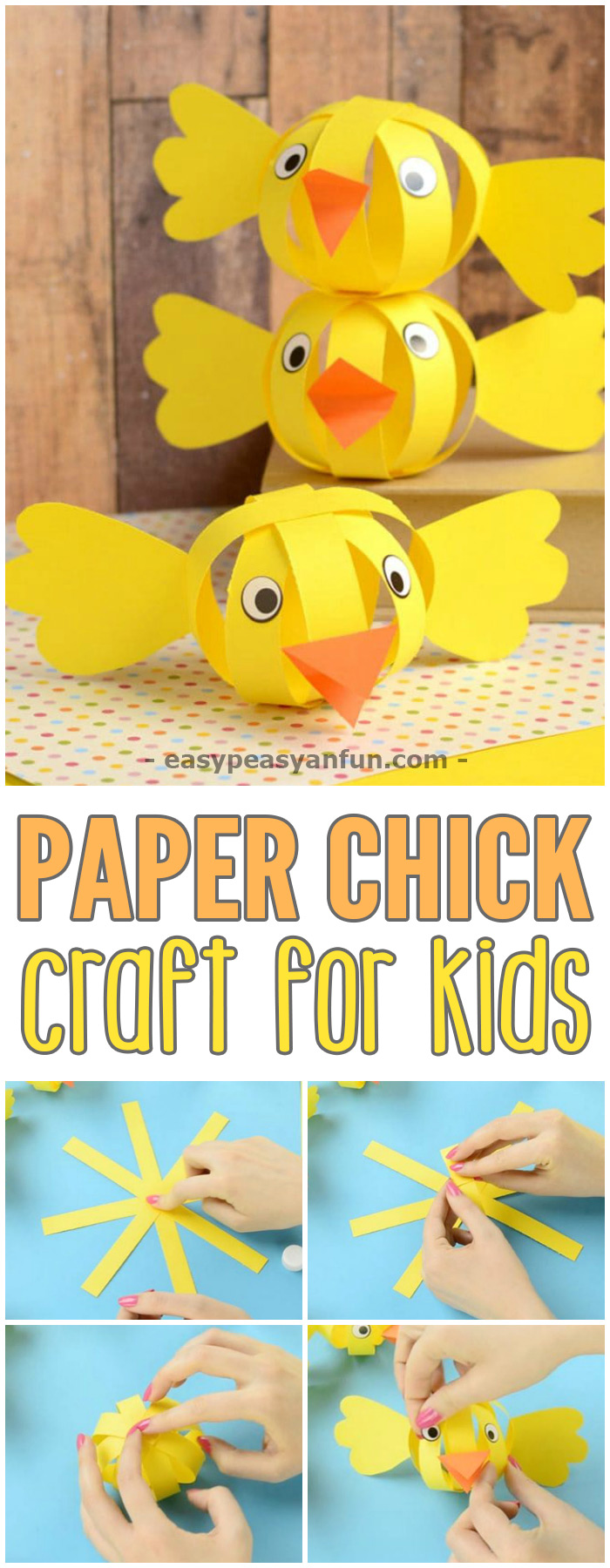 Simple Simple Paper Chick Craft #craftsforkids #Eastercrafts #papercrafts