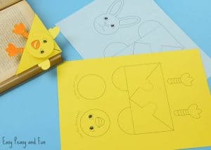 Easter Corner Bookmarks - Bunny And Chick Template - Easy Peasy and Fun