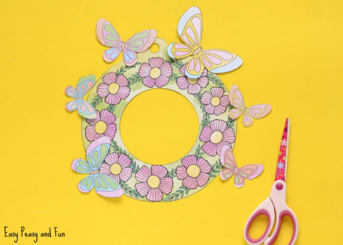 Printable Flower Wreaths - Simple Spring Craft Idea - Easy Peasy and Fun