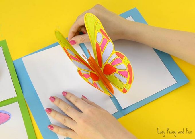 DIY Butterfly Pop Up Card with a Template - Easy Peasy and Fun