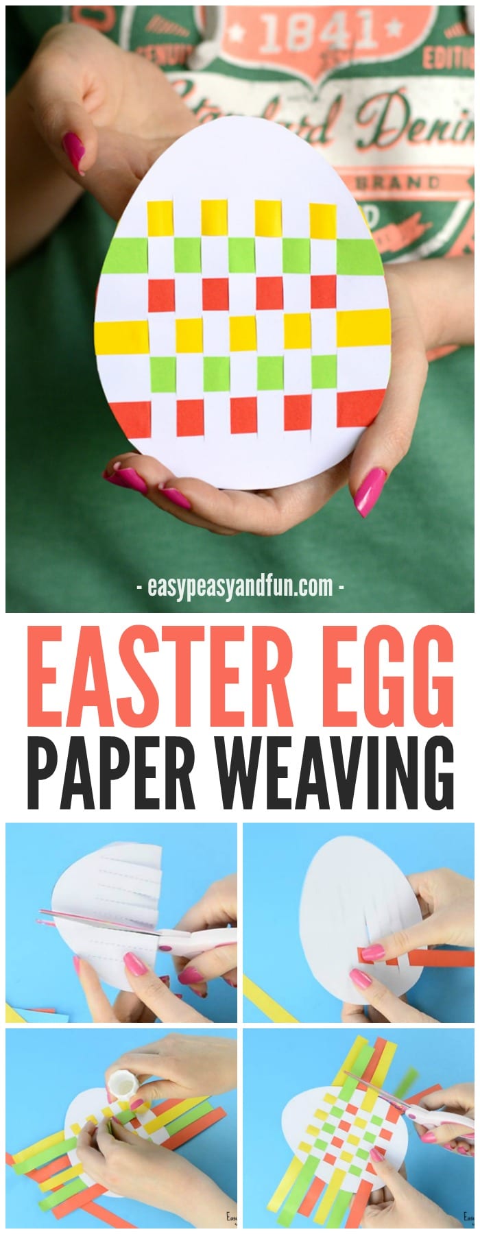 Cute Easter Egg Paper Weaving Craft for Kids to Make