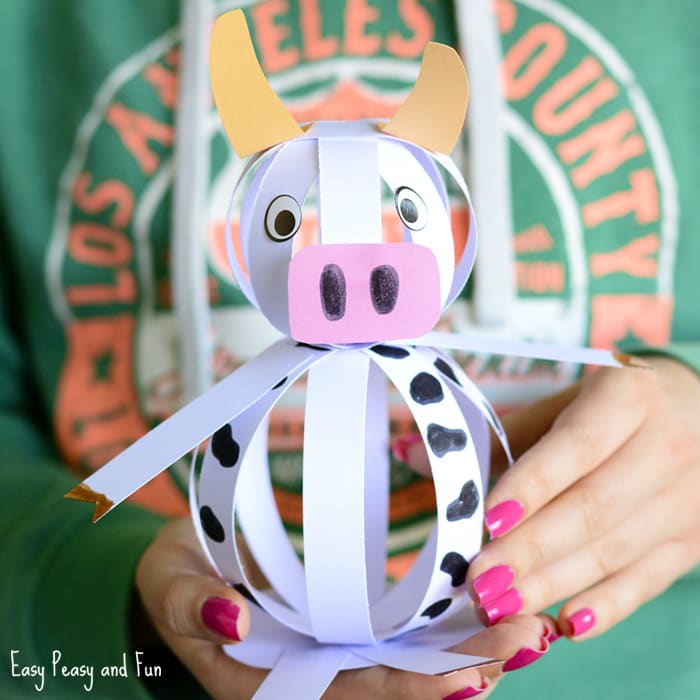 Cute Easy Paper Cow Craft