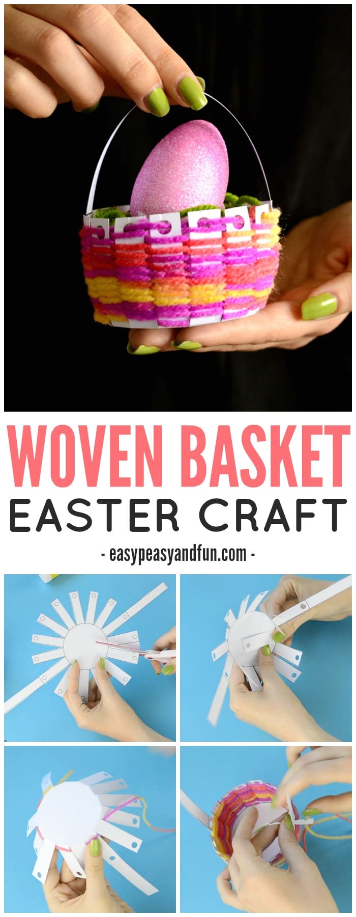 Cute Woven Easter Basket Craft for Kids to Make