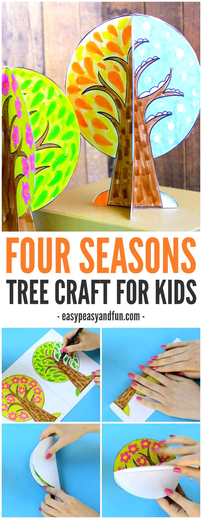 Lovely Four Seasons Tree Craft for Kids to Make