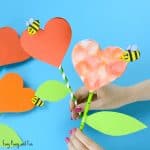 Paper Heart Flower Craft for Kids