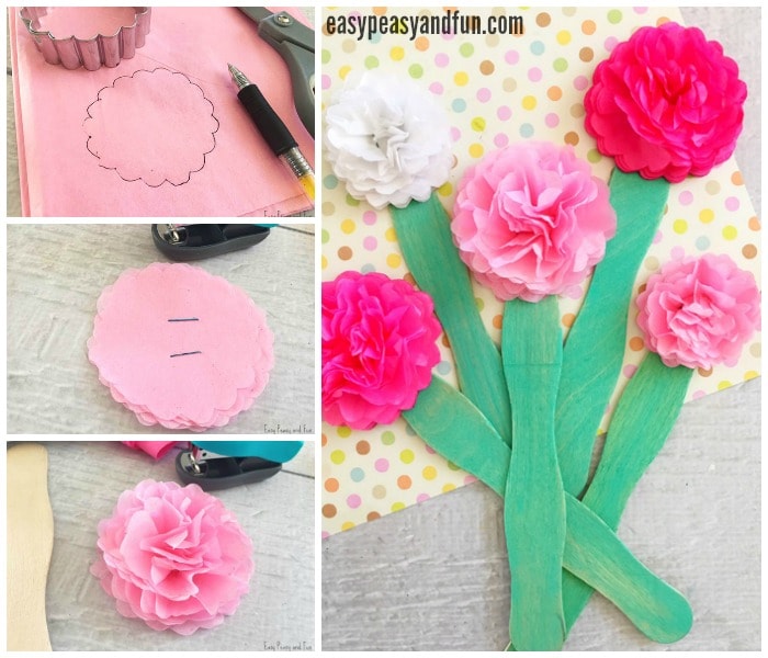 Colorful Tissue Paper Flower Craft