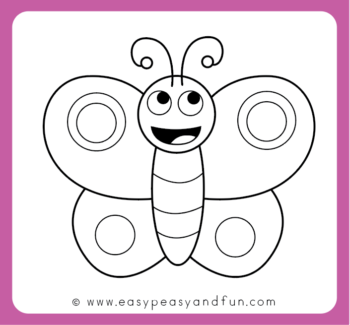 How To Draw A Butterfly Step By Step For Kids Printable Easy Peasy And Fun Draw the body and head of the butterfly in the center of the vertical line. how to draw a butterfly step by step