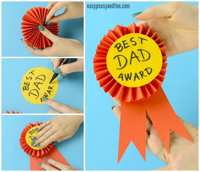Paper Award Ribbon Father's Day Craft