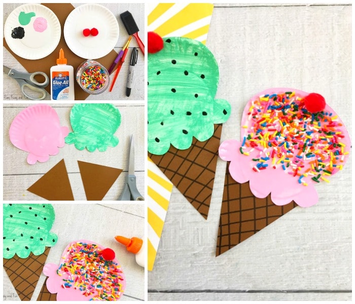 Paper Plate Ice Cream Craft for Kids to Make