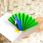 Paper Peacock Pop Up Card Craft for Kids