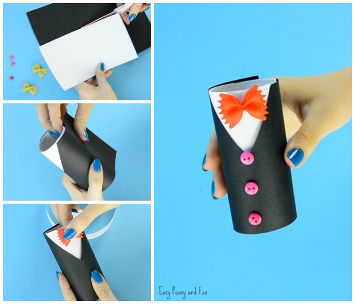 Paper Roll Tuxedo Craft Idea for Kids