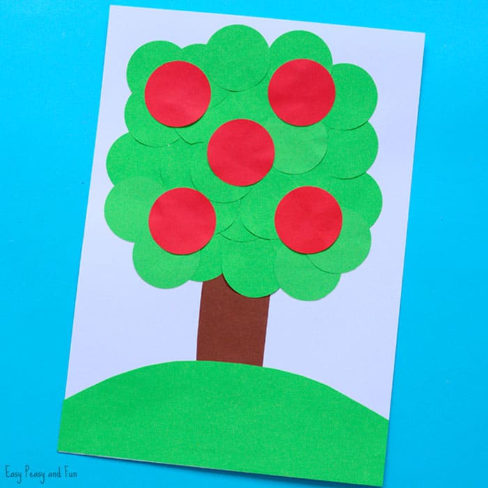 Apple Tree Circle Punch Craft for Kids
