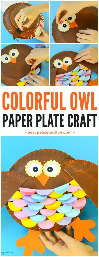 Colorful Paper Plate Owl Craft Idea - Easy Peasy and Fun