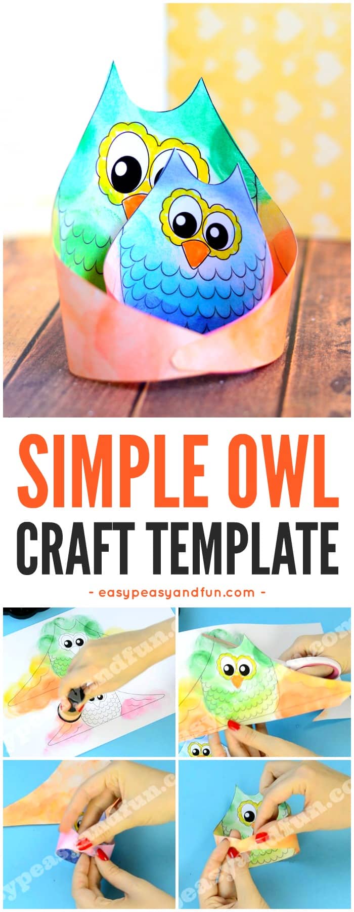 Simple Owl Craft Template for Kids