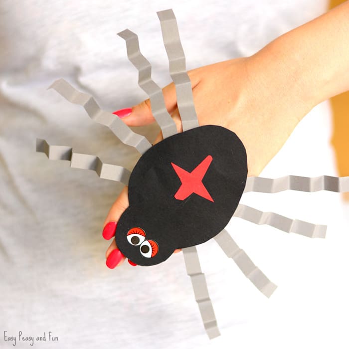 Spider Paper Hand Puppet Template Craft for Kids to Make