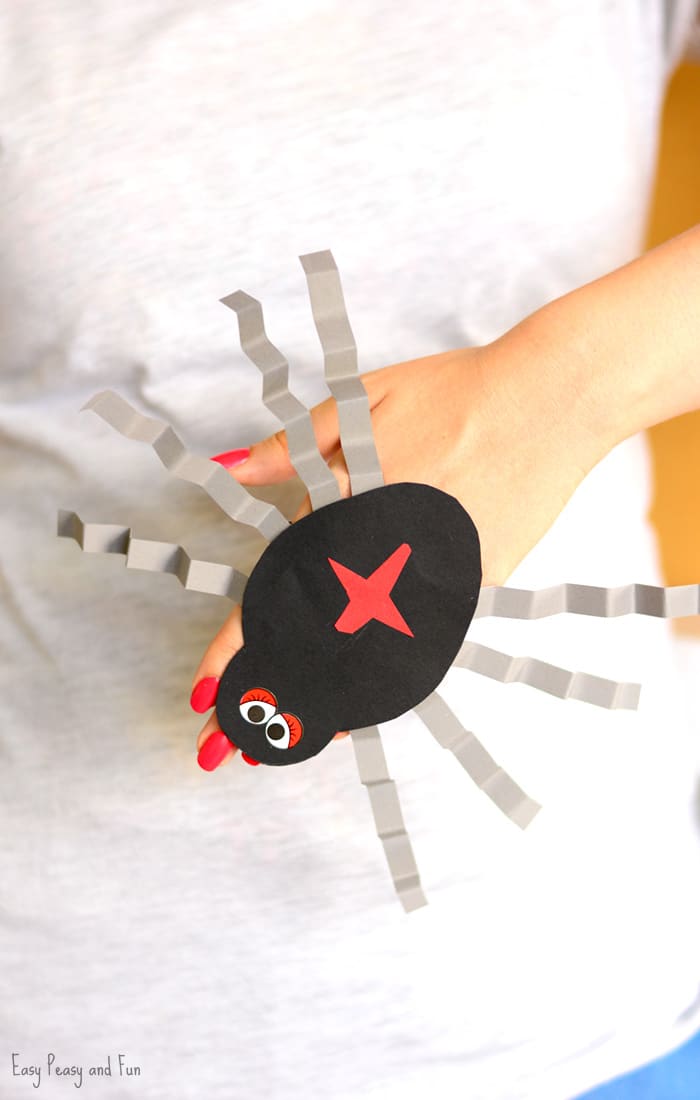 Spider Paper Hand Puppet Template Craft for Kids