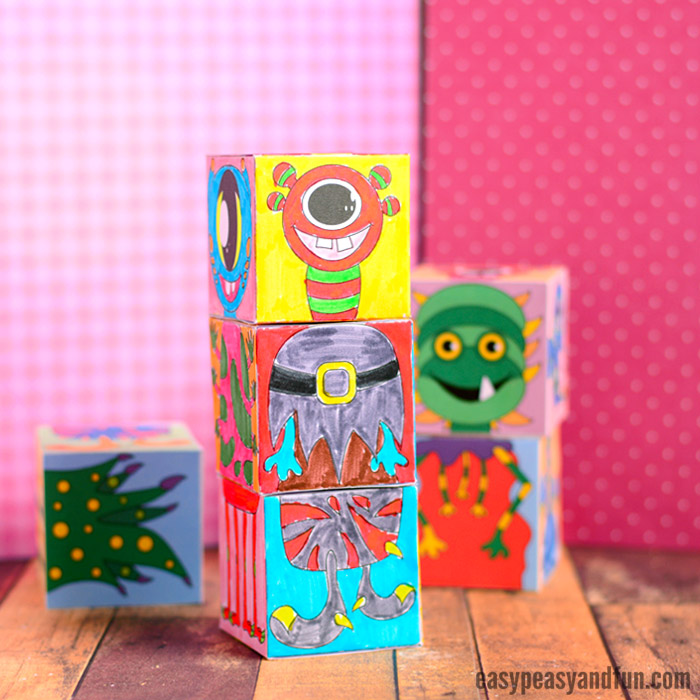 Free Printable Monsters Mix and Match Cubes