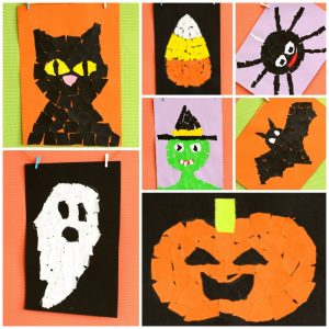 Halloween Torn Paper Art Craft Ideas for Kids