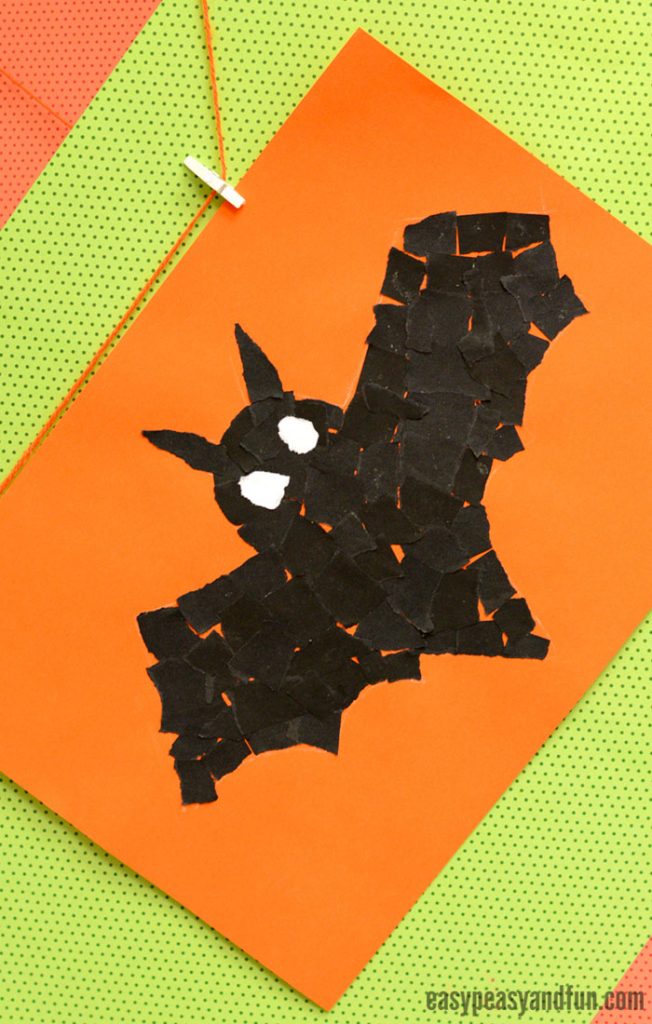 Bat Torn Paper Art