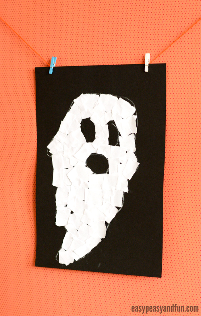 Ghost Torn Paper Art