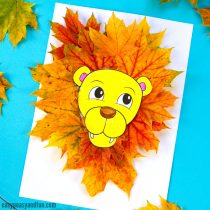 Lion Leaf Craft with Printable Template