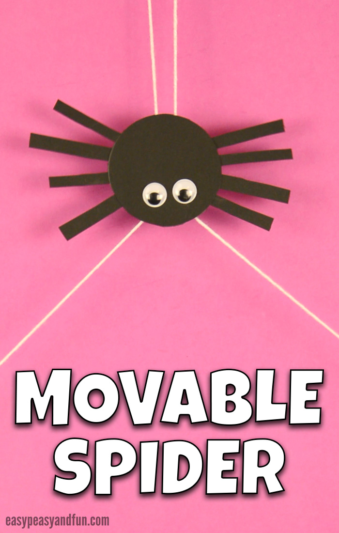 Movable Spider Craft for Kids. Fun Halloween Creaft for Kids to Make in Classroom or at Home.