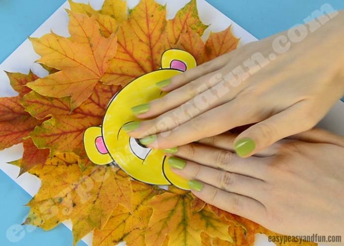 Lion Leaf Craft with Printable Template - Easy Peasy and Fun