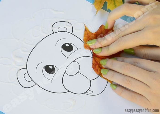 Lion Leaf Craft with Printable Template - Easy Peasy and Fun