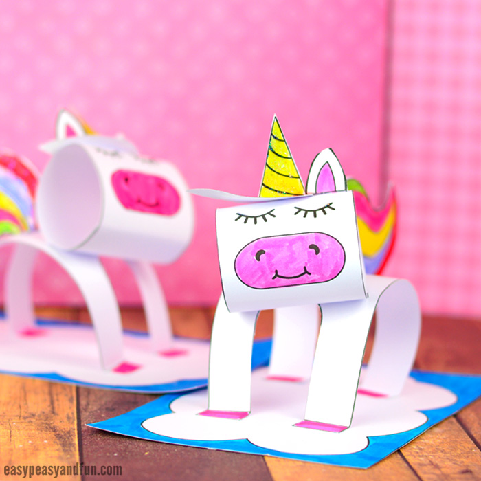 3D Construction Paper Unicorn Craft