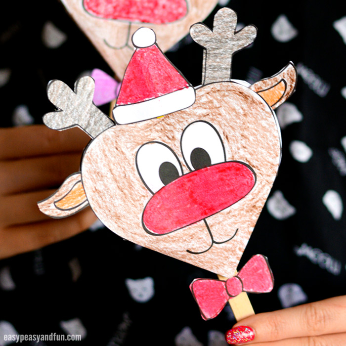 Cute paper reindeer crafts with free printable templates