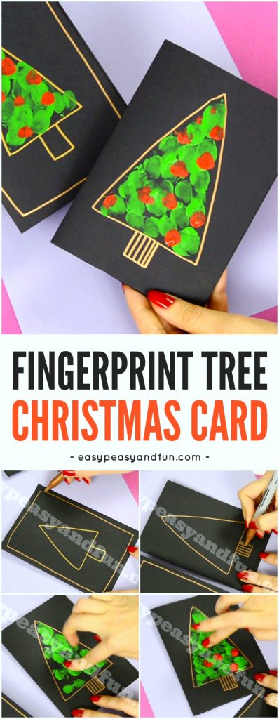 Fingerprint Christmas Tree Card - Easy Peasy and Fun
