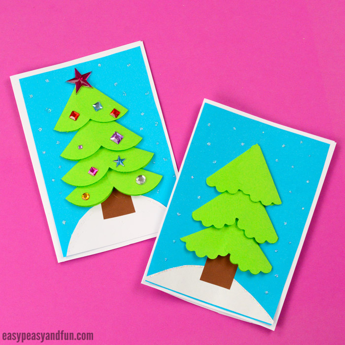Paper Circle Homemade Christmas Card Ideas